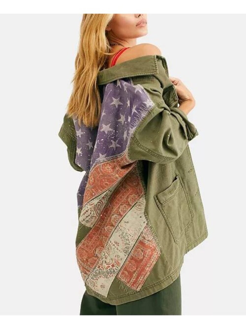 We The Free - Free People Spruce Military Shirt Jacket - Moss - Size Small - Picture 3 of 10